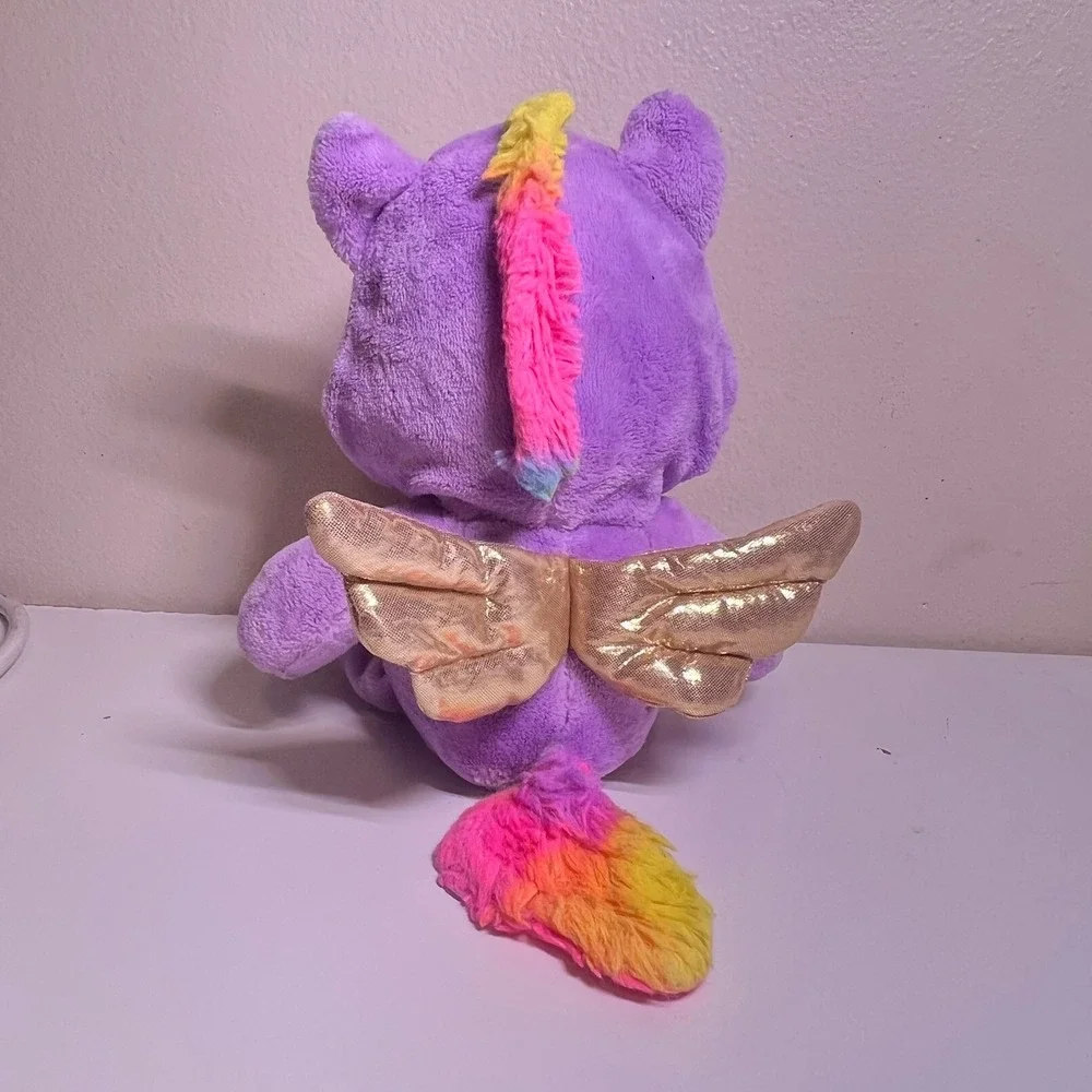 Care Bears 9in‎ Togetherness Bear Pegasus Plush Purple Rainbow Gold Wings